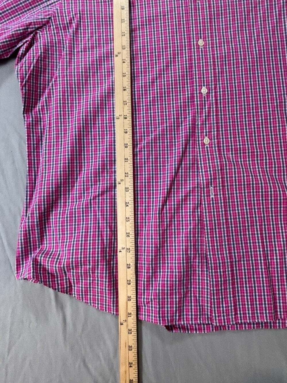 Lauren Ralph Lauren Classic Fit Pink Blue Plaid Dress Shirt 18 34/35 - Picture 3 of 7